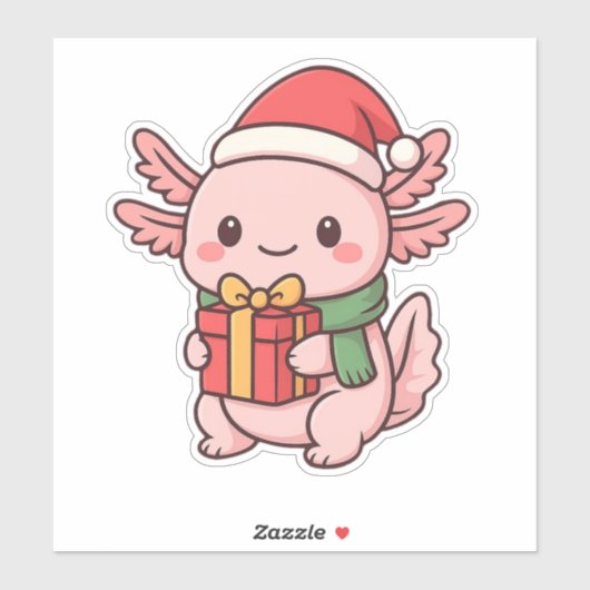 ✔ Schattige Axolotl Kerstcadeau Sticker (Vel)