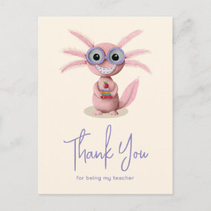 Schattige Axolotl Leraar Waardering Briefkaart