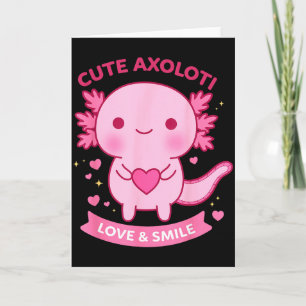 Schattige Axolotl Liefde & Glimlach Kawaii Har Kaart