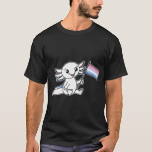 Schattige Axolotl met Bigender Pride-vlag LGBTQ+ T-shirt