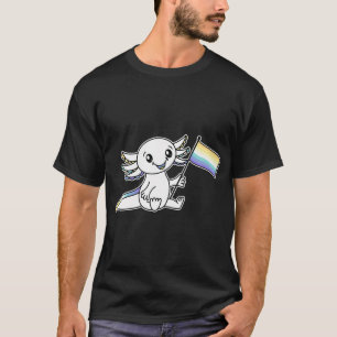 Schattige Axolotl met Genderfaun Pride-vlag LGBTQ+ T-shirt