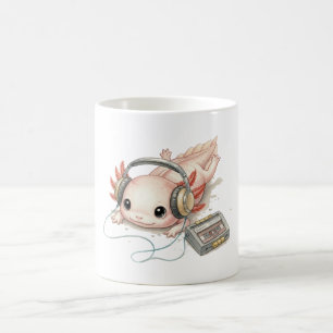 Schattige Axolotl met Koptelefoon Koffiemok