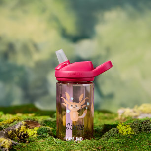 Schattige Axolotl Oranje Onderwater Kinderen Naam Waterfles