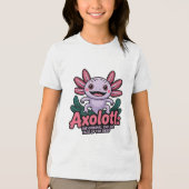 Schattige Axolotl Originele Lachende Gezicht Tri-Blend Shirt (Voorkant)