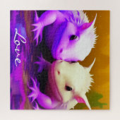 Schattige Axolotl Paar Liefde AI kunst Legpuzzel (Horizontaal)