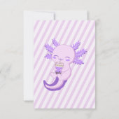 Schattige Axolotl Paarse Boba Thee Par-tea Kindere Bedankkaart (Achterkant)