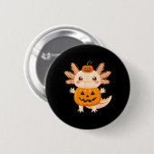 Schattige Axolotl Pompoen Halloween Jack O Lantern Ronde Button 5,7 Cm (Voorkant /achterkant)