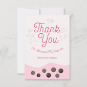 Schattige Axolotl Roze Boba Thee Par-tea Kinderen Bedankkaart (Voorkant)