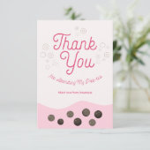 Schattige Axolotl Roze Boba Thee Par-tea Kinderen Bedankkaart (Staand voorkant)