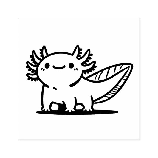 Schattige Axolotl Rubberstempel (Afrduk)