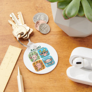 Schattige Axolotl Seasons Collectie – Seizoenen Sleutelhanger