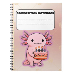 Schattige Axolotl Verjaardag Notitieboek – Leuk ca