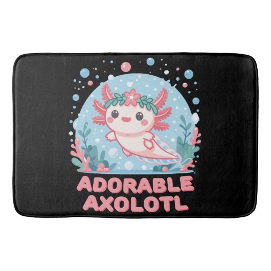 Schattige Axolotl Wateraantrekkelijkheid Badmat (Voorkant)