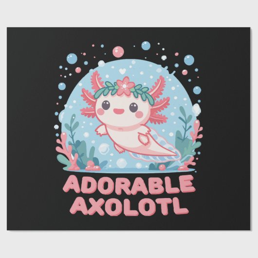 Schattige Axolotl Wateraantrekkelijkheid Cadeaupapier (Vlak)