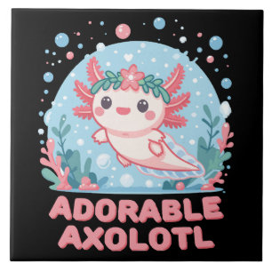 Schattige Axolotl Wateraantrekkelijkheid Tegeltje