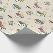 Schattige Aziatisch eten, Ramen Noodle Cadeaupapier (Hoek)