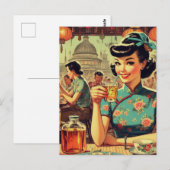  Schattige Aziatisch Meisje Briefkaart (Voorkant / Achterkant)