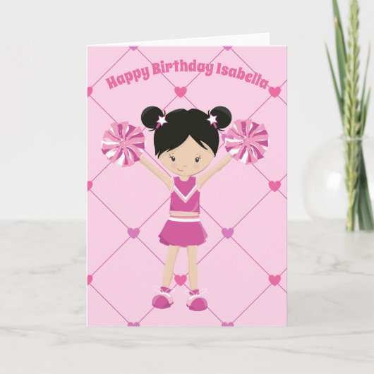 Schattige Aziatische Cheerleader Persoonlijke Verj Kaart (Voorkant)