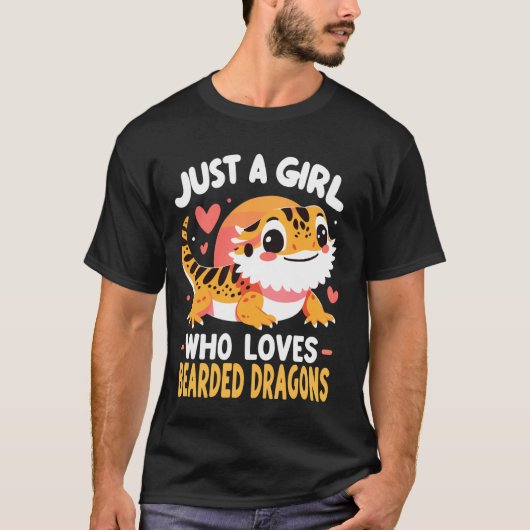 Schattige baarddrakenmeisje t-shirt (Voorkant)