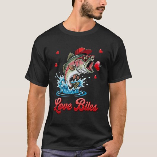 Schattige Baarsvis Liefdes Kunst T-shirt (Voorkant)