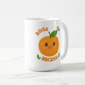 Schattige baas van de speelpause oranje koffiemok (Voorkant rechts)