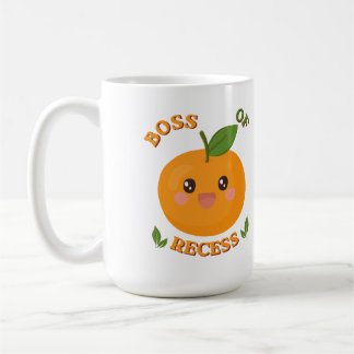 Schattige baas van de speelpause oranje koffiemok