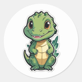 Schattige Baby alligator Cartoon ontwerp Ronde Sticker