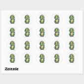 Schattige Baby alligator Cartoon ontwerp Ronde Sticker (Vel)
