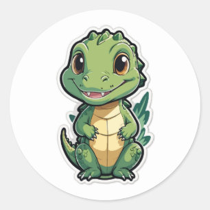 Schattige Baby alligator Cartoon ontwerp Ronde Sticker