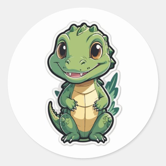 Schattige Baby alligator Cartoon ontwerp Ronde Sticker (Voorkant)