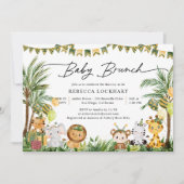 Schattige Baby Animals in Oerwoud Safari Baby Brun Kaart (Voorkant)