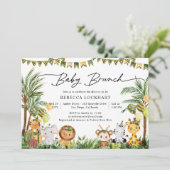 Schattige Baby Animals in Oerwoud Safari Baby Brun Kaart (Staand voorkant)