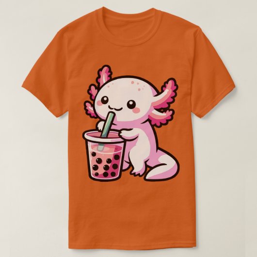 schattige baby axolotl drink boba t-shirt (Design voorkant)