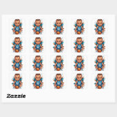 Schattige Baby Basketbal Speler Vierkante Sticker (Vel)