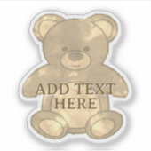 Schattige Baby Beer Aangepaste tekst Sticker (Voorkant)