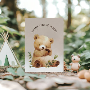Schattige Baby Beer Baby shower bedankkaart Kaart