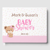 Schattige Baby Beer Baby shower Gastenboek - Meisj (Voorkant)