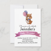 Schattige Baby Beer Baby shower Party Uitnodiging (Voorkant)