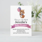 Schattige Baby Beer Baby shower Party Uitnodiging (Staand voorkant)