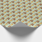 Schattige Baby Beer Eating Honey Gift Wrap Paper Cadeaupapier (Hoek)