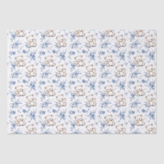 Schattige Baby Beer en baby shower Tissuepapier (Voorkant)