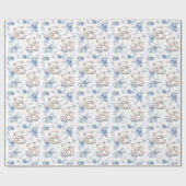 Schattige Baby Beer en baby shower Wrapping Paper Cadeaupapier (Vlak)