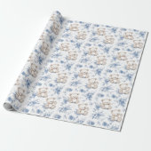 Schattige Baby Beer en baby shower Wrapping Paper Cadeaupapier (Uitgerold)