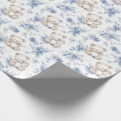 Schattige Baby Beer en baby shower Wrapping Paper Cadeaupapier (Hoek)