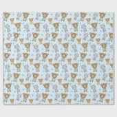 Schattige Baby Beer en Zebra Cadeaupapier (Vlak)