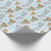 Schattige Baby Beer en Zebra Cadeaupapier (Hoek)