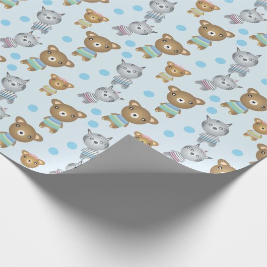 Schattige Baby Beer en Zebra Cadeaupapier (Hoek)