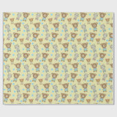 Schattige Baby Beer en Zebra Cadeaupapier (Vlak)