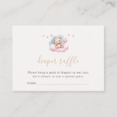 Schattige Baby Beer Gouden Sterren Luier Raffle Informatiekaartje (Voorkant)