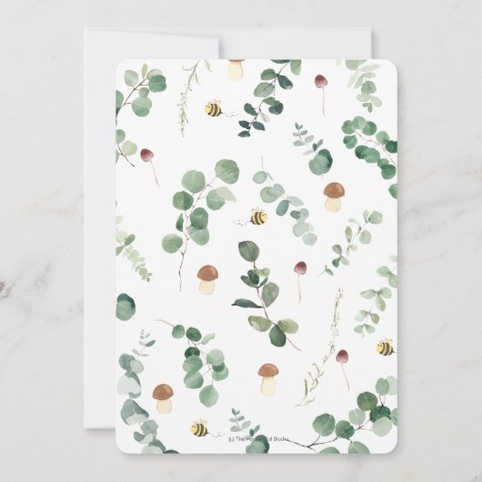 Schattige Baby Beer groen Gender Neutral Shower T Bedankkaart (Achterkant)